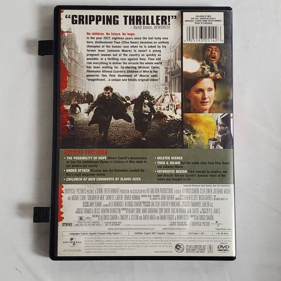 Children of Men DVD Full Screen Clive Owen Julianne Moore Michael Caine Sci-Fi T - Picture 3 of 3
